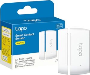 TP-Link Tapo Door Sensor Mini, REQUIRES Tapo Hub, Long Battery Life w/ Sub-1G Low-Power Wireless protocol, Contact Sensor, 15mm Wide Gap Allowed, Real-Time Notification, Smart Action (Tapo T110)